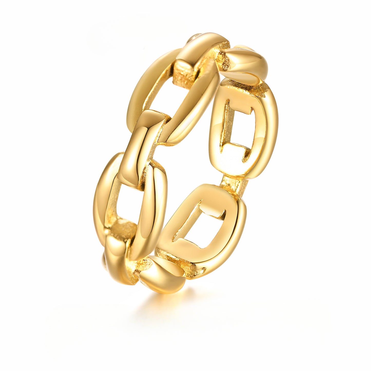 Stainless Steel Chain Ring Gold Women's Fashion Jewelry Wholesale