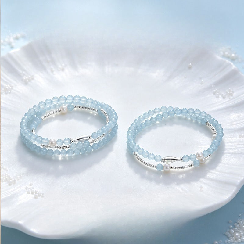 Freshwater Pearl Chalcedony Pearl Bracelet