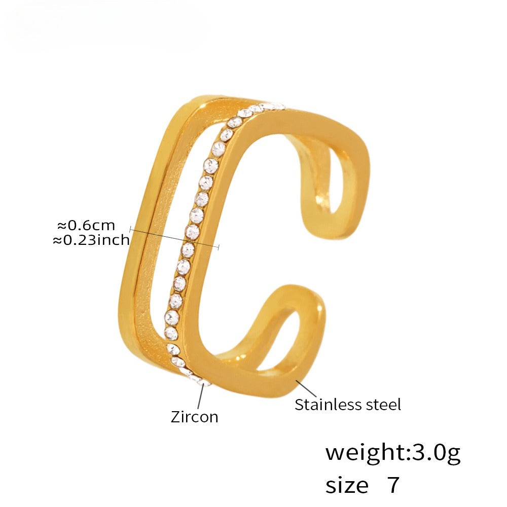 Planderful Personalized Zircon Ring For Women Open Index