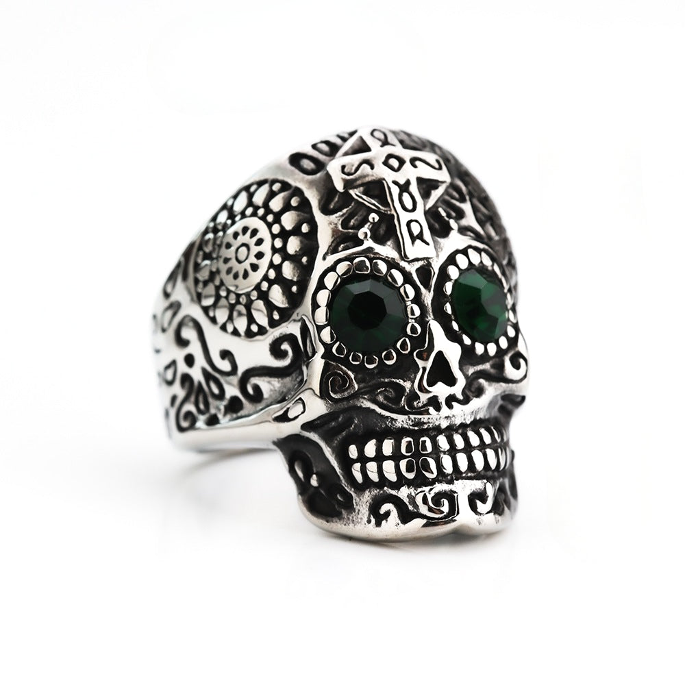 European And American Retro Stainless Steel Men's Rings Domineering Gothic Skull Halloween Rings