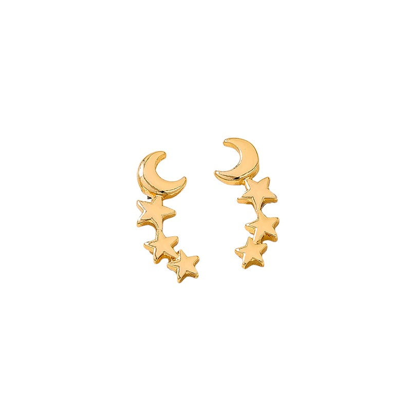 Planderful Vienna Verve Earrings – Fashionable Star and Moon Design