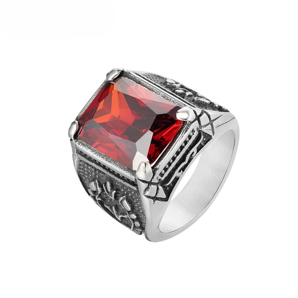 Planderful Personalized Titanium Steel Zircon Ring For Men And Unisex Retro Olive Branch Everyday Genie Collection