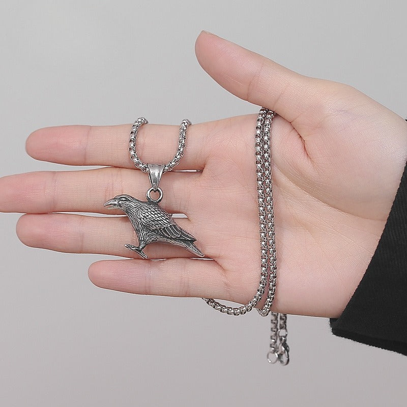 Steel Necklace - Elegant Nordic Punk Crow Necklace
