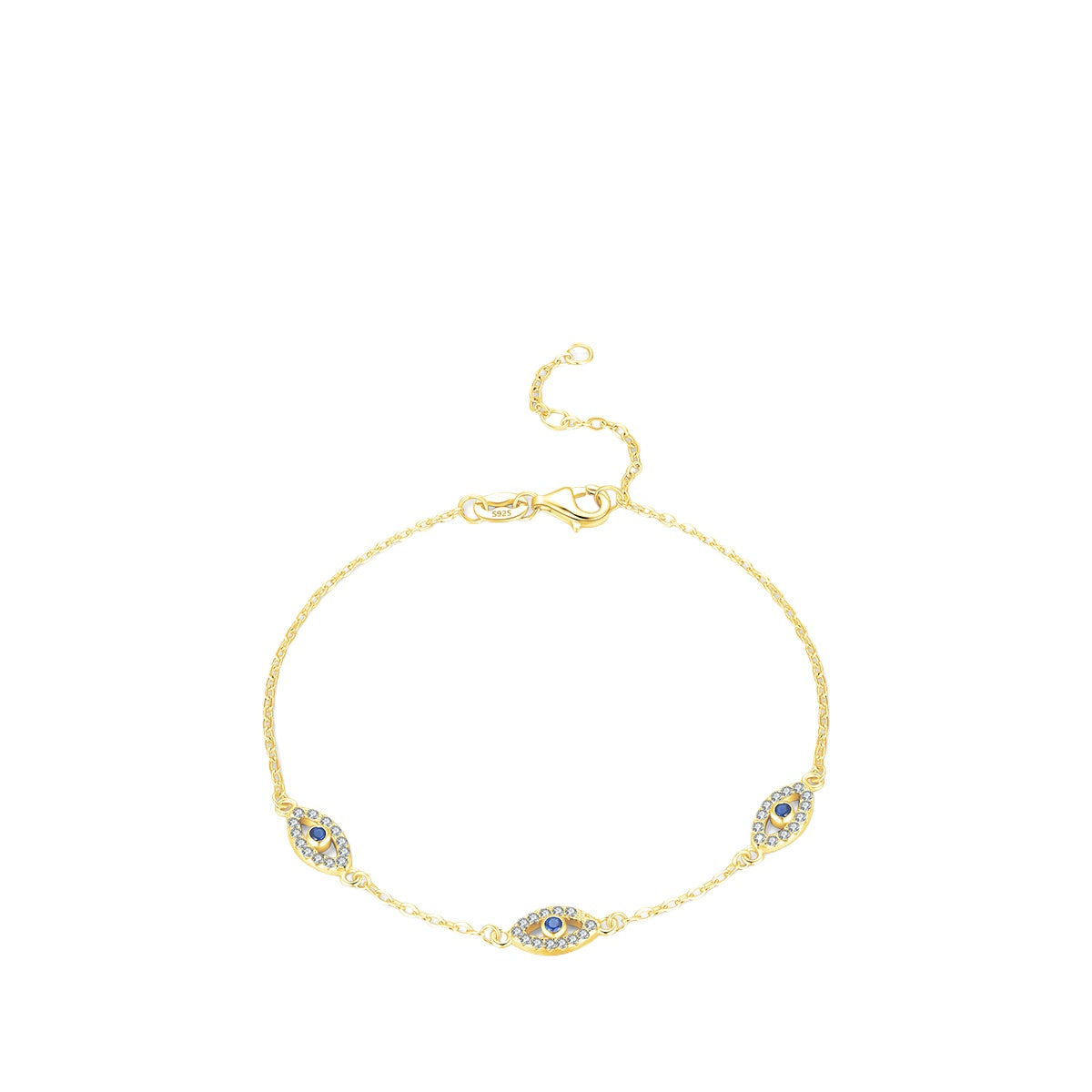 925 Sterling Silver Eye Zircon Bracelet