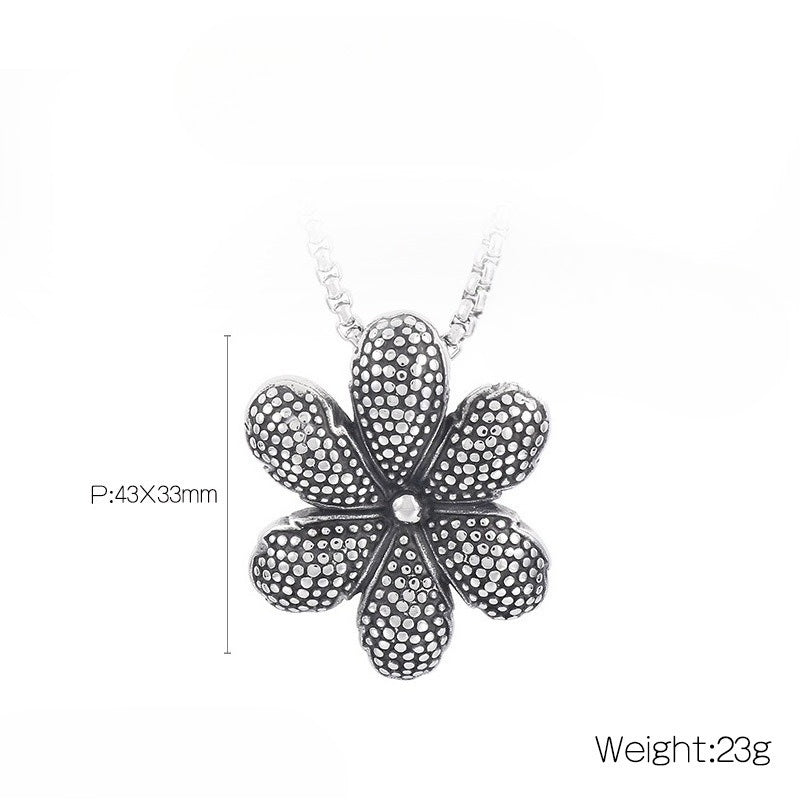 Old Creative Turtle Pendant, Retro Polka Dot Flower Turtle Devil's Eye Titanium Necklace