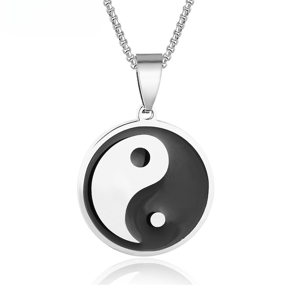 Planderful Yin Yang Stainless Steel Necklace Pendant For Men And Unisex Durable Protection Jewelry