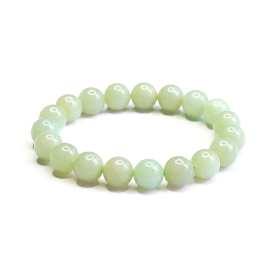 Hetian Jade Single-Wrap Round Bead Bracelet