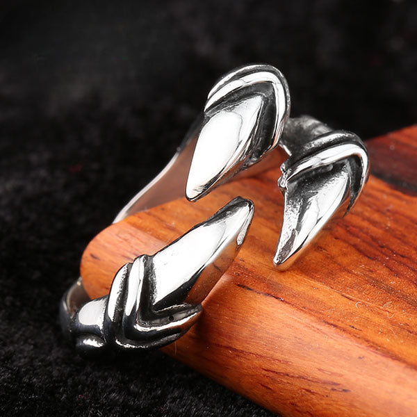 Retro Dragon Claw Stainless Steel Ring for Men - European and American Cross-Border Wholesale Jewelry