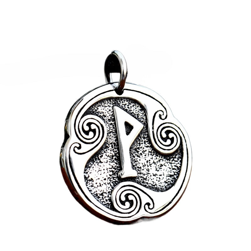 Viking-Inspired Titanium Steel Pendant for Men - Retro European and American Design, Wholesale Stainless Steel Jewelry
