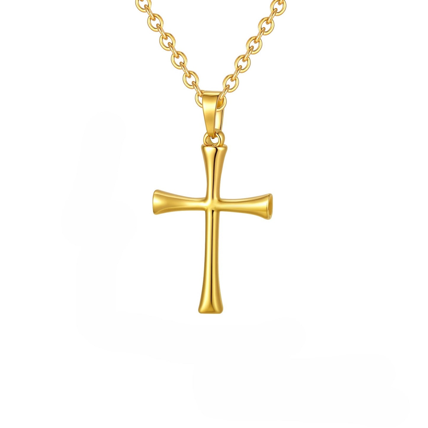 Planderful Stainless Steel Cross Pendant Twist Chain Men