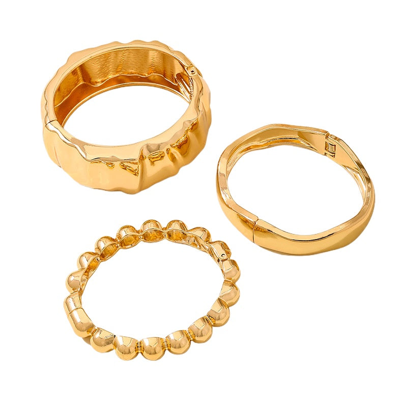 Planderful Vienna Verve Bracelet Set – Creative Heavy Metal Geometric Design