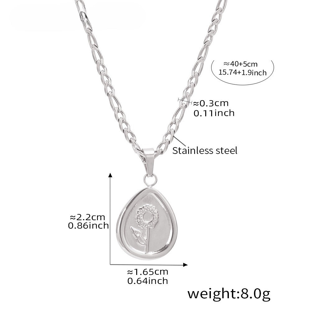 Planderful Love Flower Pendant Necklace 18K Gold For Women