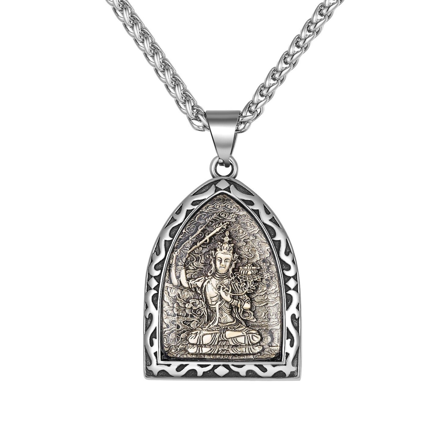 Steel Necklace – Elegant Zodiac Buddha Pendant