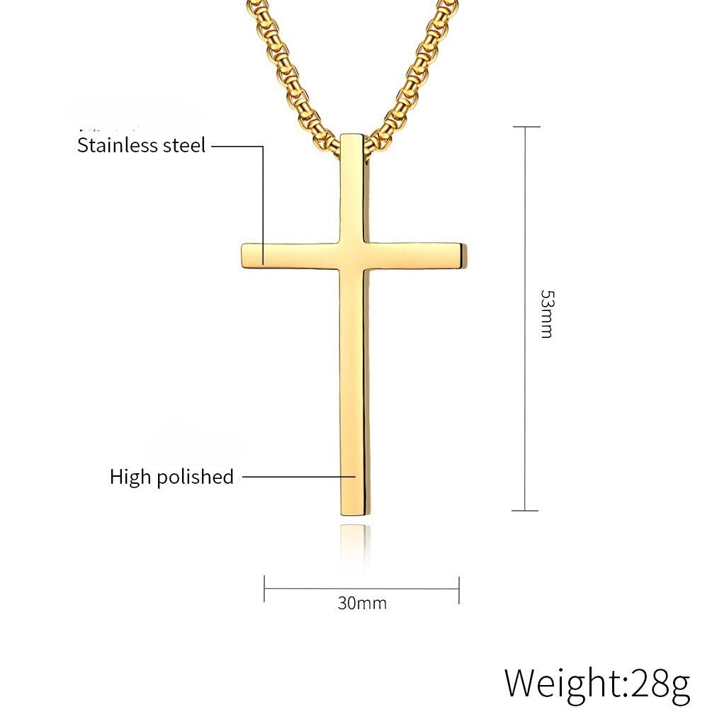 Stainless Steel Cross Necklace For Men By Planderful Everyday Genie Collection Personalized Glossy Pendant