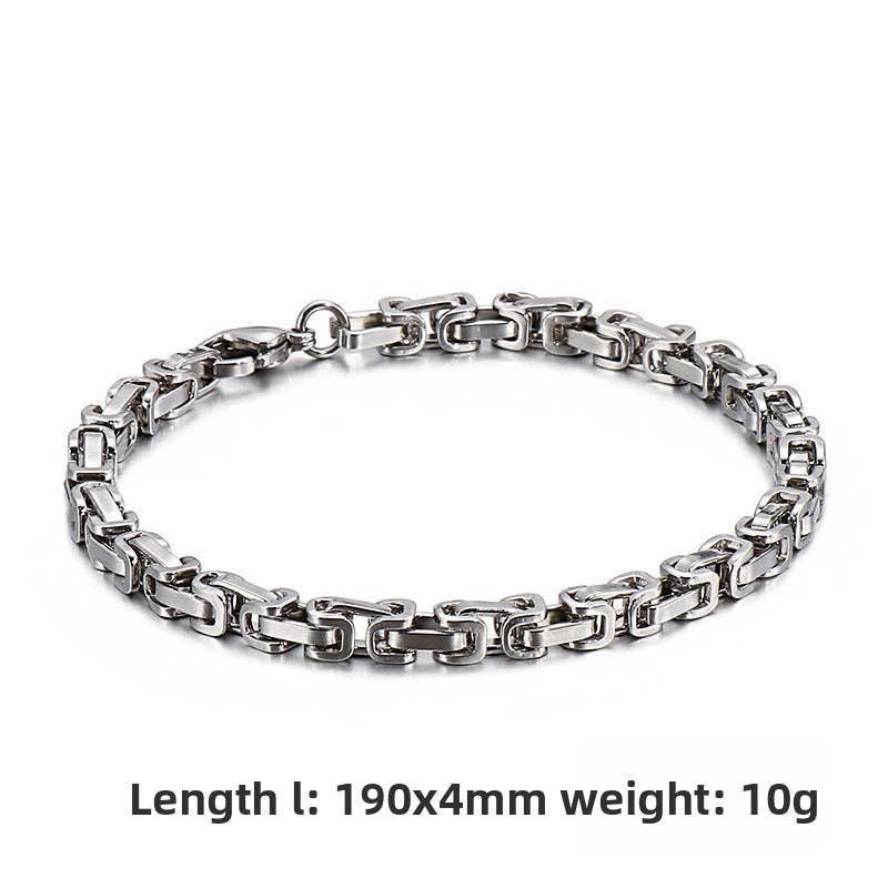 Men's Titanium Steel Handmade Emperor Chain – Stainless Steel Return Bracelet
