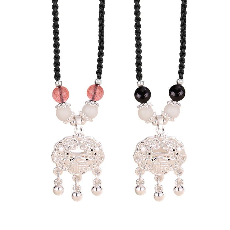 Black Onyx & Bodhi Peace Lock Necklace