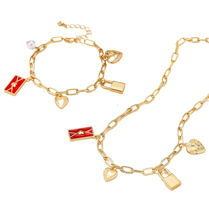 Planderful Vienna Verve Love Necklace Bracelet Set for Women