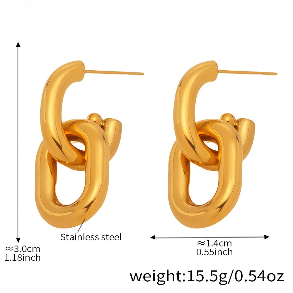 Planderful Hollow Chain Earrings 18K Gold Plated For Women