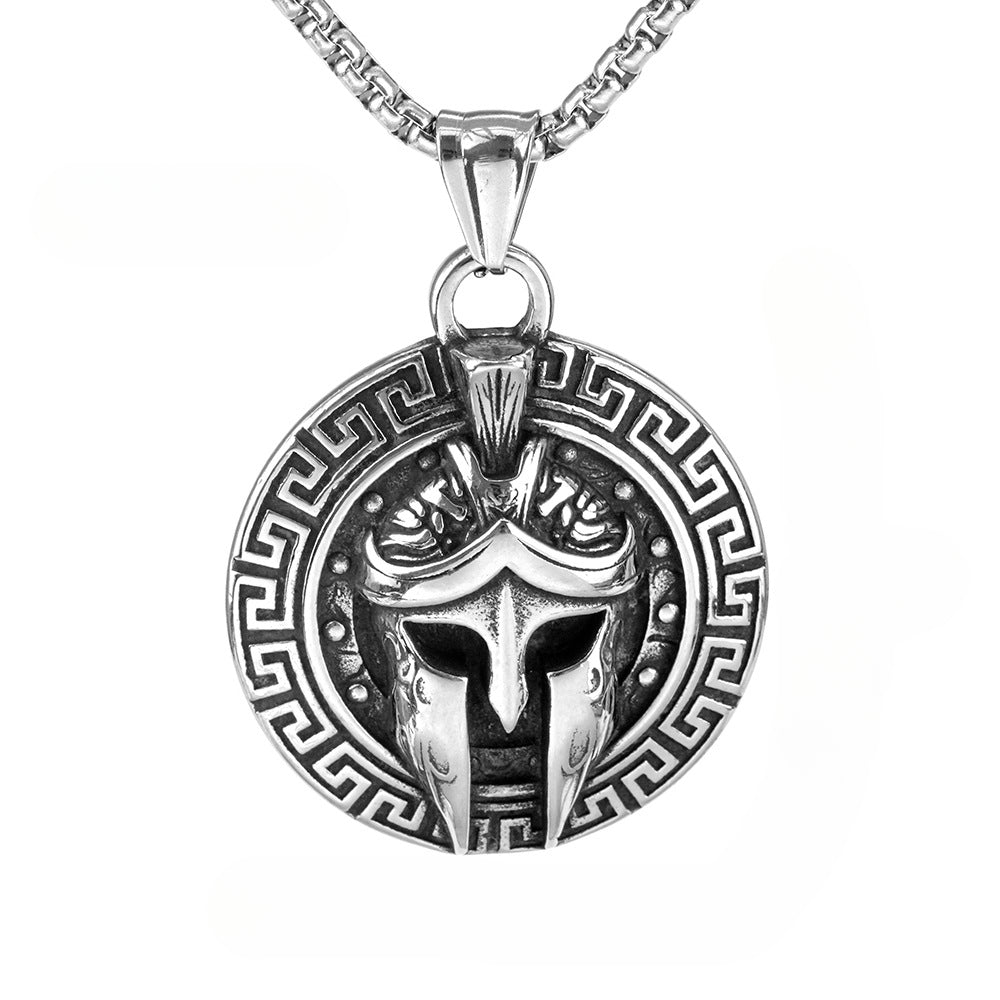 European And American Spartan Mask Titanium Steel Men's Pendant