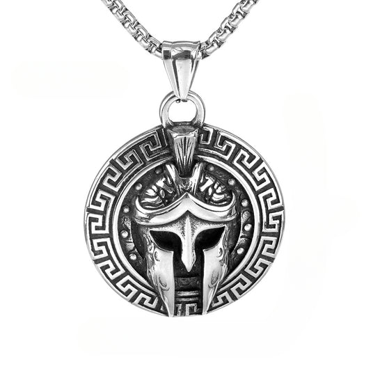 European And American Spartan Mask Titanium Steel Men's Pendant