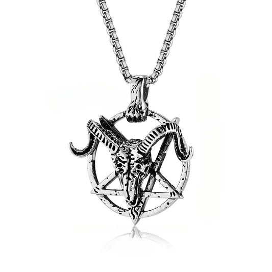 European And American Retro Men's Goat Head Necklace Pendant