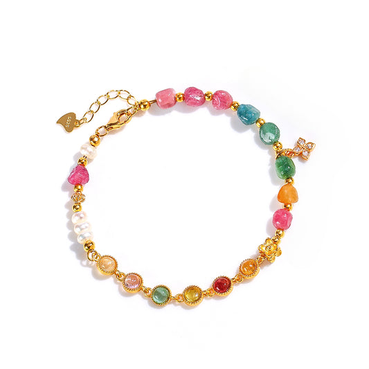 Planderful Fortune's Favor Bracelet – Elegant Tourmaline and Pearl Design