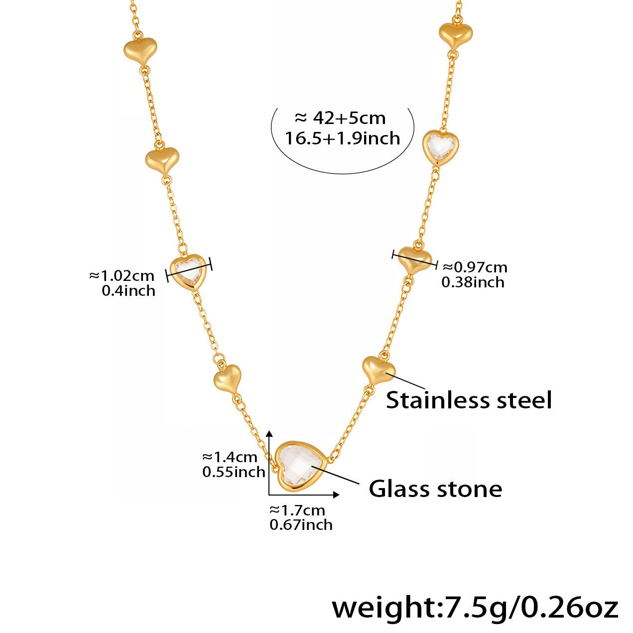 Planderful Hollow Love Clavicle Necklace 18K Gold For Women