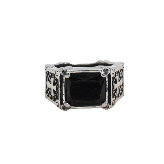 Planderful Personalized Zircon Cross Titanium Ring For Men Women Unisex Protection