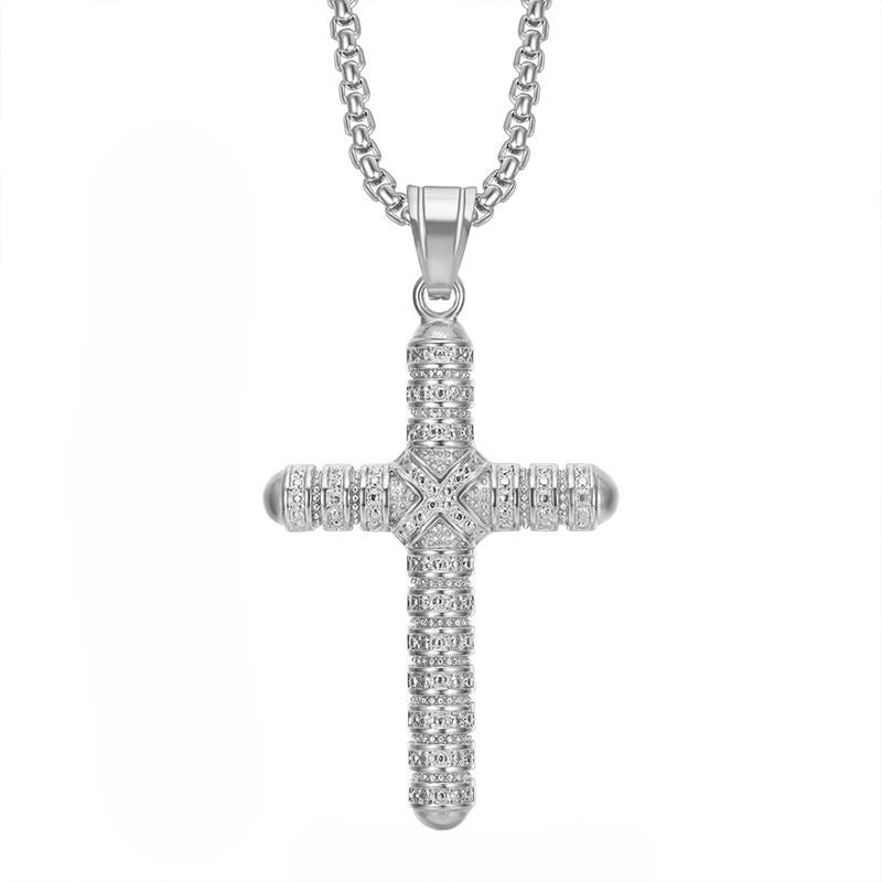 Punk Cross Stainless Steel Pendant Necklace
