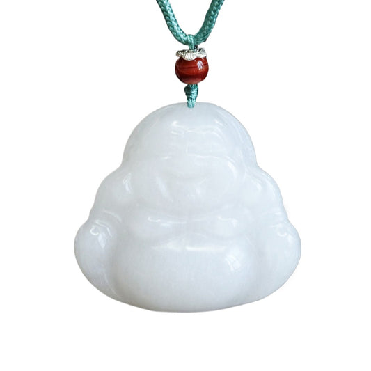 Golden Silk Jade Buddha Pendant