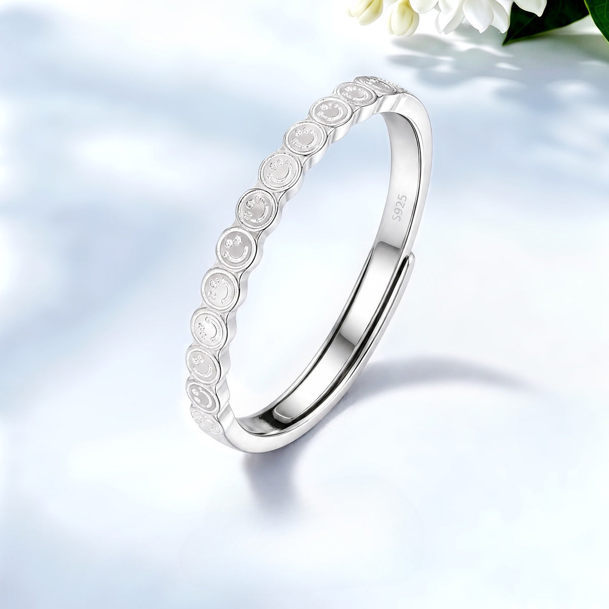 Minimalist Happy S925 Sterling Silver Women's Ring