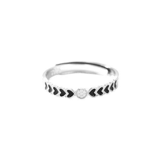 Heart Moon S925 Sterling Silver Women's Ring