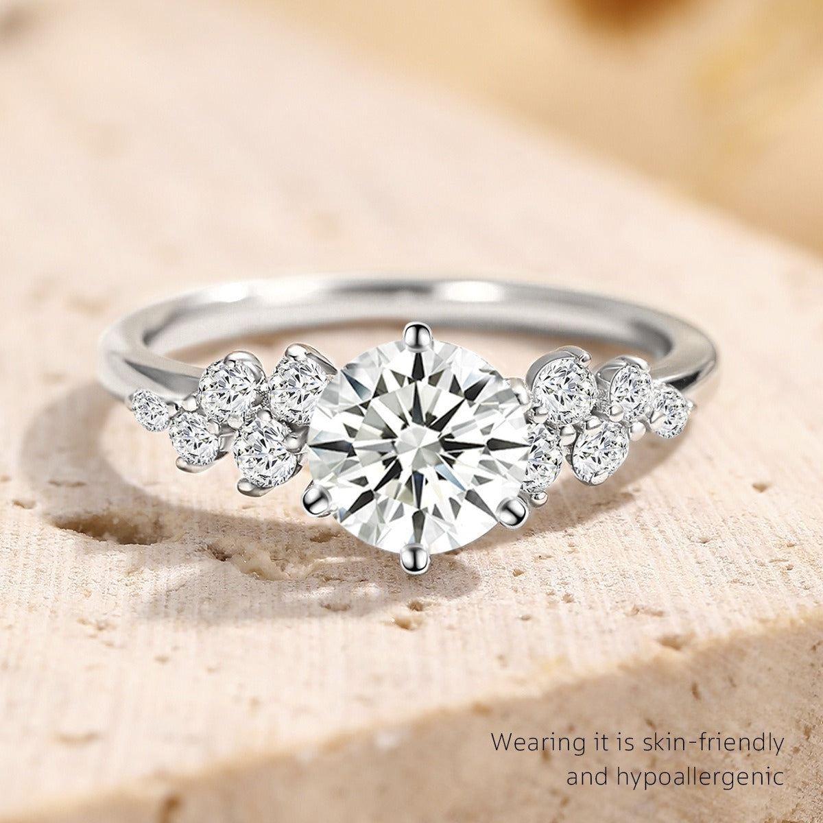 Wisteria Six-Prong S925 Sterling Silver Ring