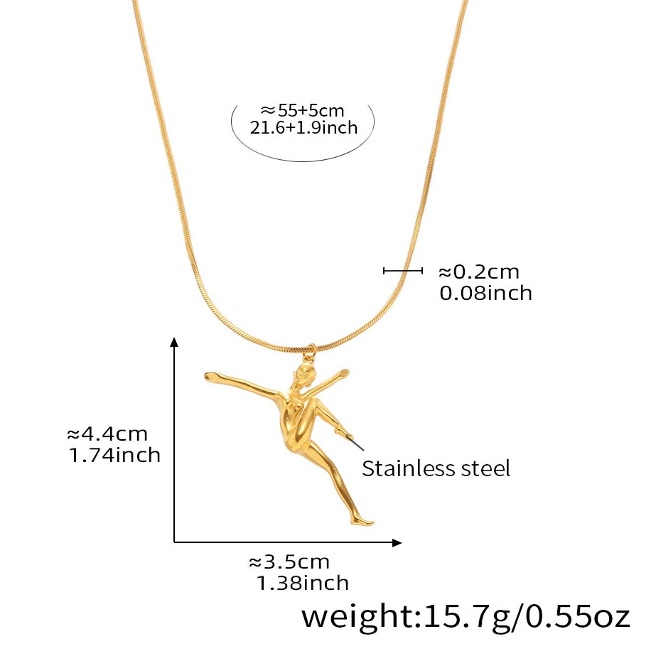 Planderful Dancing Girl Collarbone Necklace 5A Zircon Women