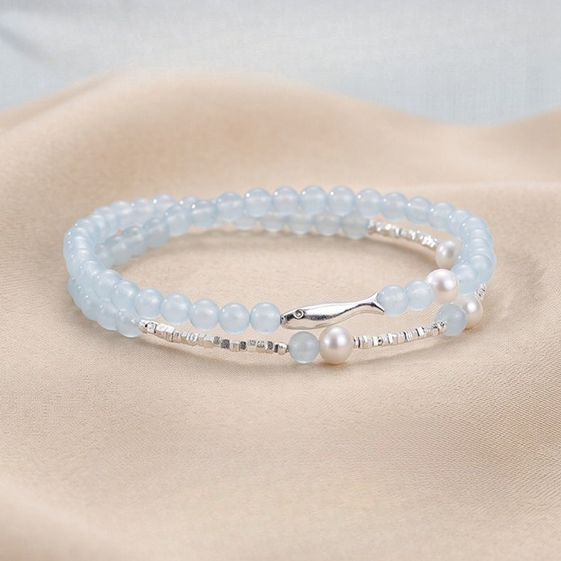 Freshwater Pearl Chalcedony Pearl Bracelet