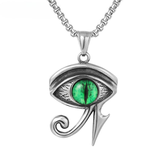 Eye Of Horus Pendant Necklace Titanium Steel For Men And Unisex Protection Planderful Durable