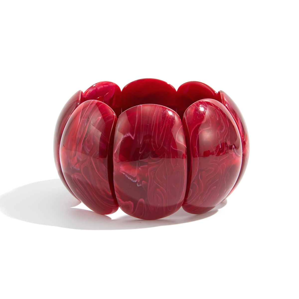 Planderful Vienna Verve Burgundy Elastic Bracelet For Women Irregular Smudge Design Statement Jewelry