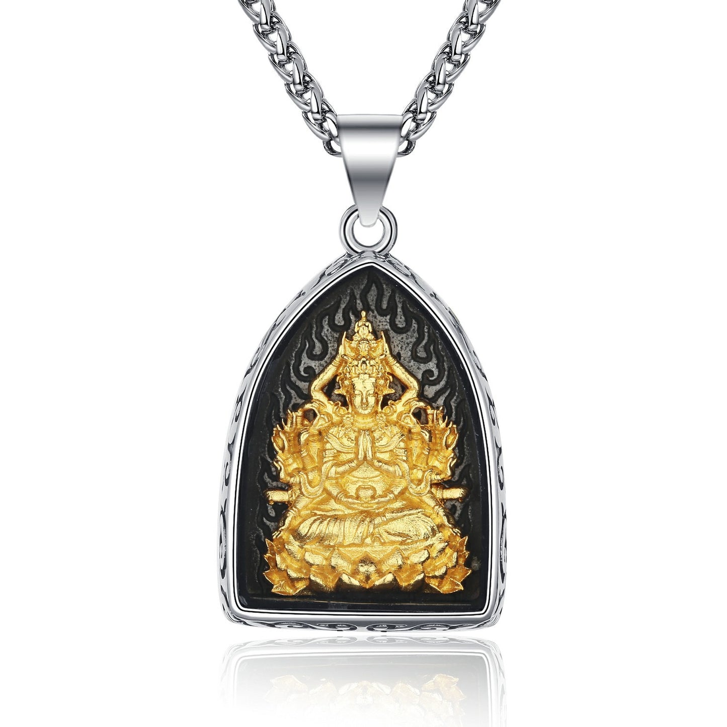 Titanium Steel Necklace – Elegant Buddha Pendant