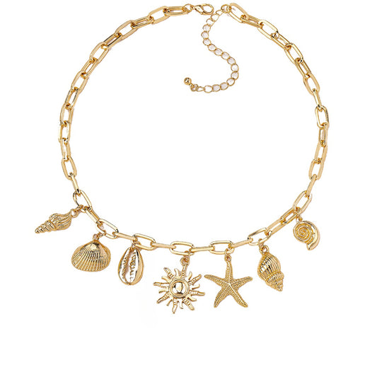 Planderful Vienna Verve Necklace – Fashionable Beach Style Metal Starfish Design