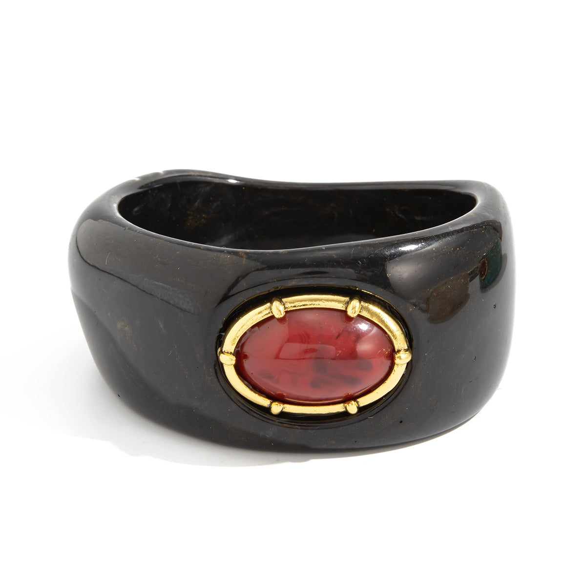 Planderful Bohemian Turquoise Resin Wide Bracelet Microinlaid Irregular Inlay Vienna Verve Statement Jewelry For Women