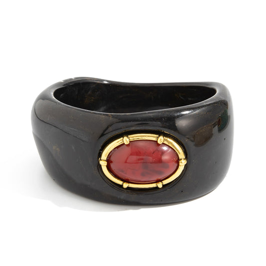 Planderful Bohemian Turquoise Resin Wide Bracelet Microinlaid Irregular Inlay Vienna Verve Statement Jewelry For Women