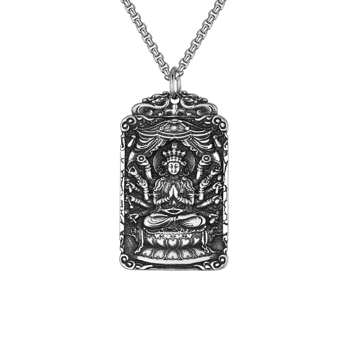 Steel Necklace - Elegant Buddha Bodhisattva Eight Gods