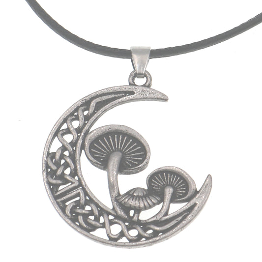 Mushroom Style Hollow Moon Pendant Necklace - European & American Jewelry for Men
