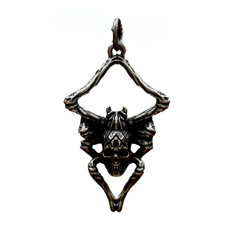 Retro Stainless Steel Spider Skull Pendant for Men - Wholesale European and American Accessories