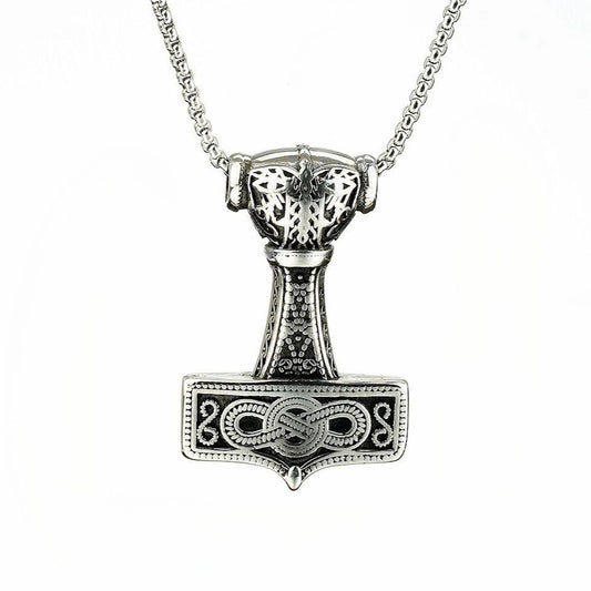 Planderful Thor Hammer Pendant Personalized Viking Necklace For Men Titanium Steel Bold Trendsetter Jewelry