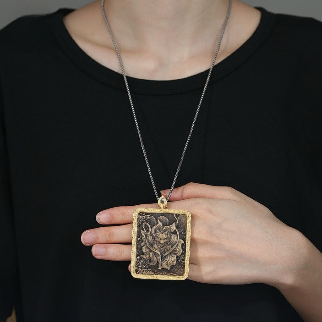Titanium Steel Necklace – Statement Dragon Pendant