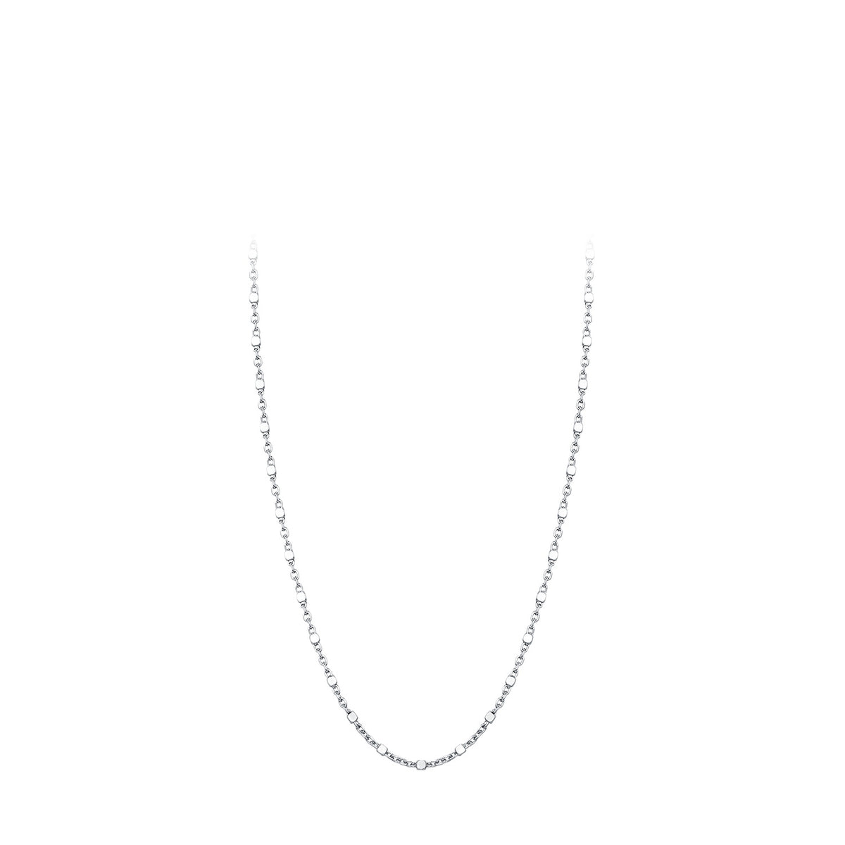 925 Sterling Silver Shimmer Plain Chain Necklace