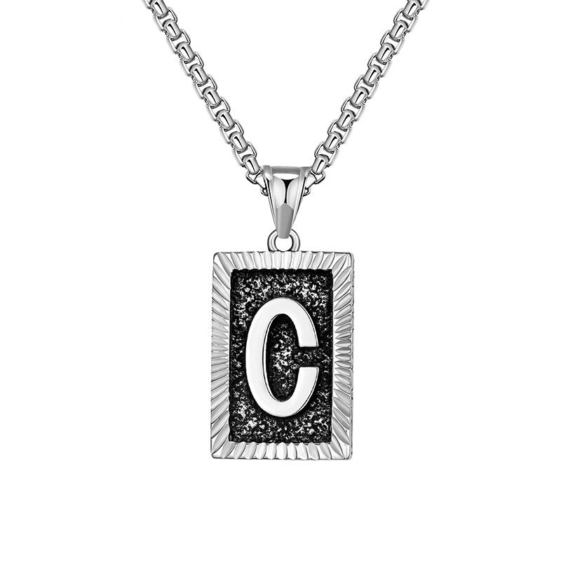 Steel Necklace – Dainty Brand Letter Pendant For Hip Hop Street Style Chain By Planderful