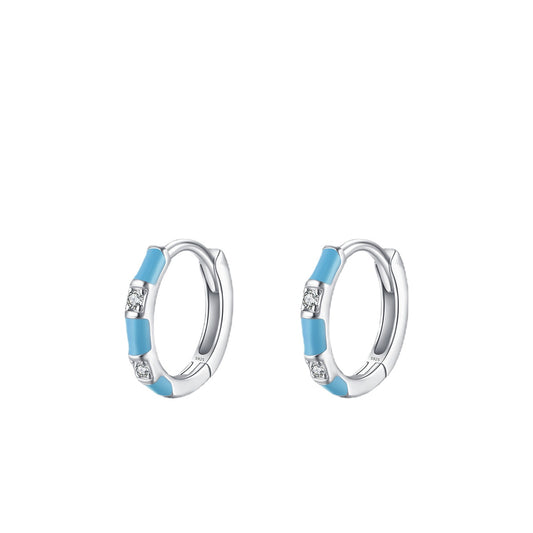 Minimalist Sterling Silver Zircon Earrings for Women