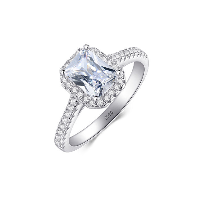Rectangular Zircon Sterling Silver Ring - Everyday Genie Collection